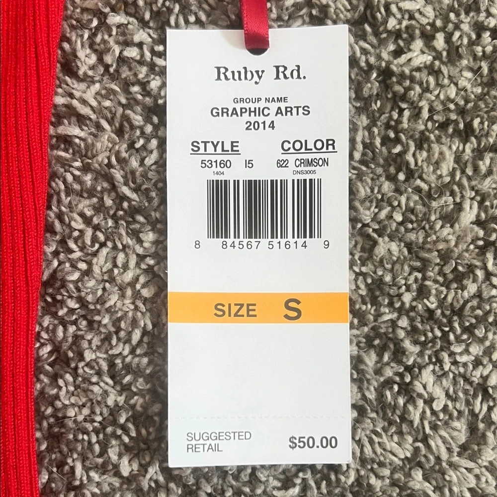 Ruby Rd. Sleeveless Red Embellished Ribbed Tank Top - Picture 3 of 4